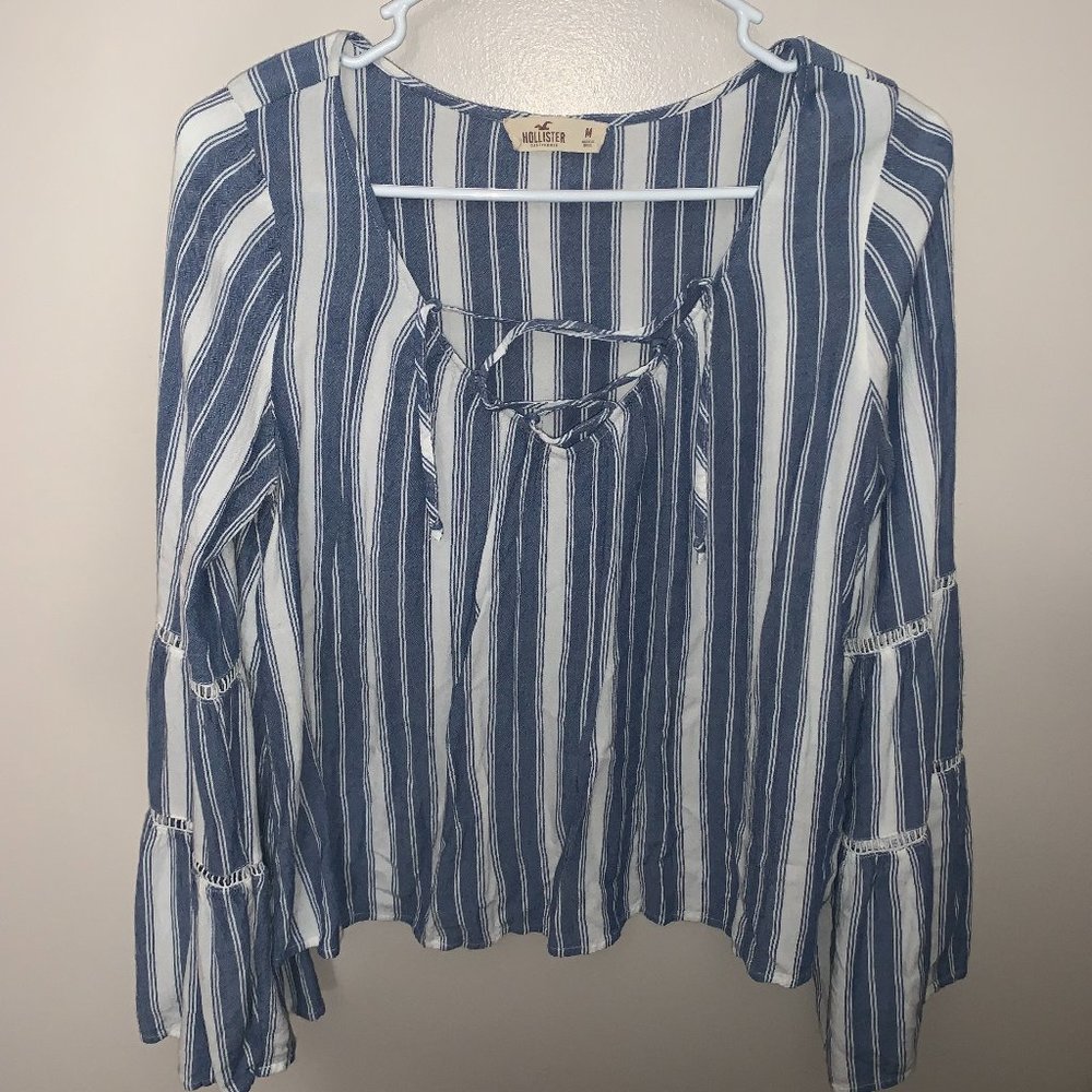 Hollister Blue Striped Top